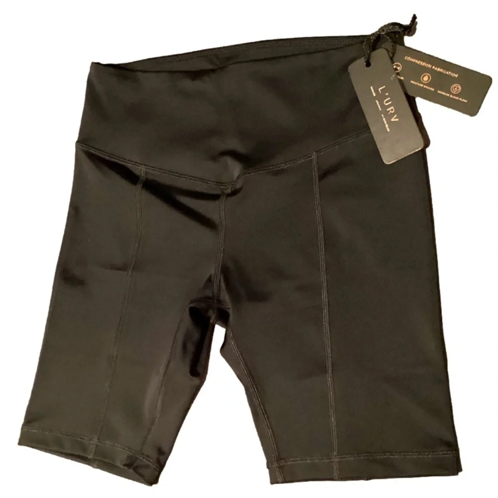NWT L’URV STATE OF MIND BLACK BIKER SHORTS Yoga Run - Picture 5 of 8
